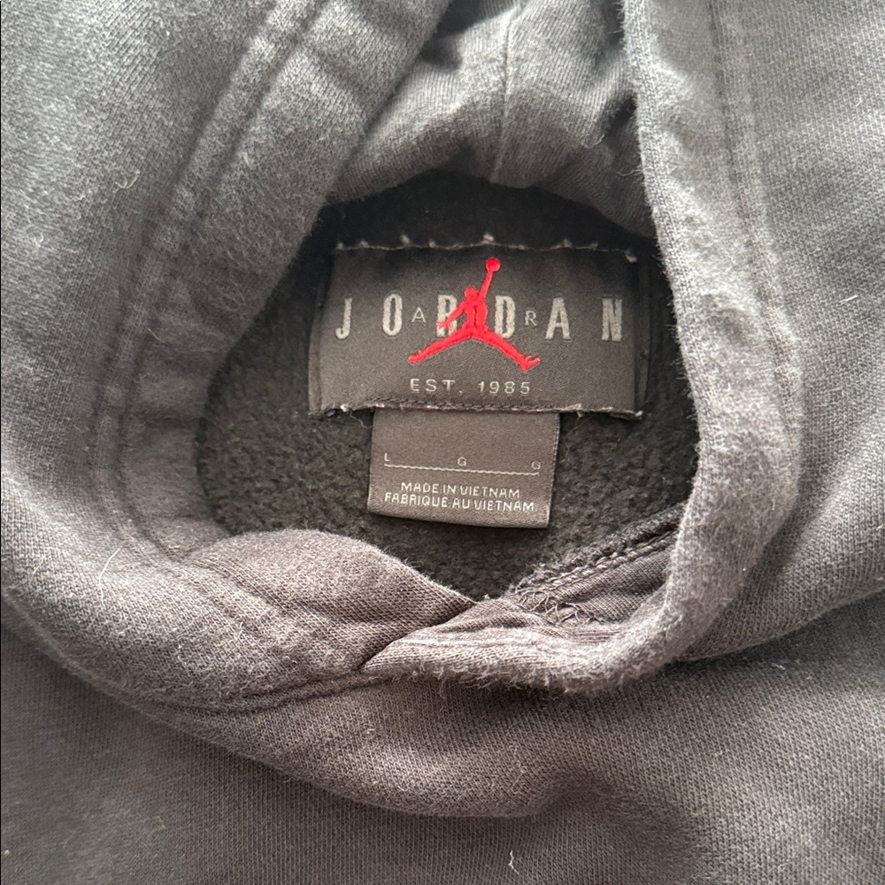 Jordan Black Hoodie with Iconic Emblem - Picture 2 of 2